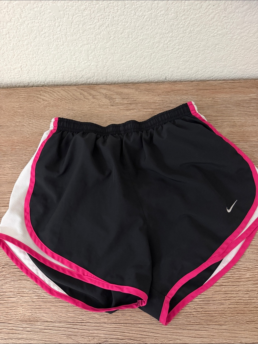 Nike Women’s Black Athletic Shorts with Hot Pink Trim